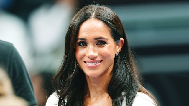 The Duchess of Sussex watching children on the basketball court at the Merkur Spiel-Arena during the Invictus Games in Dusseldorf, . Picture date: Wednesday September 13, 2023. (Photo by Jordan Pettitt/PA Images via Getty Images)