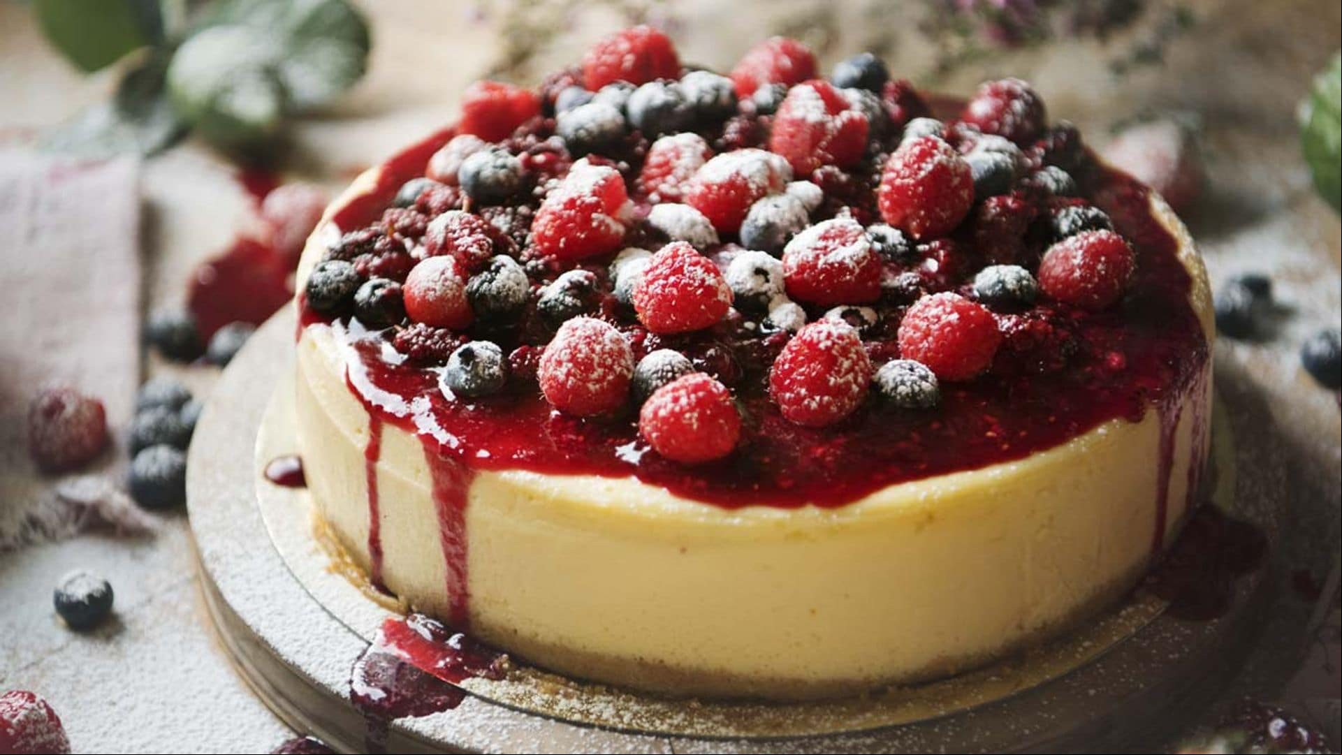 Tarta de queso y frutos rojos