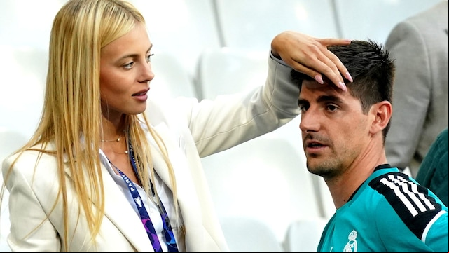 Mishel Gerzig y Thibaut Courtois, en una imagen de archivo
