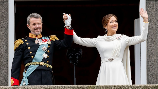 Federico y Mary de Dinamarca en el día de su proclamación como Reyes