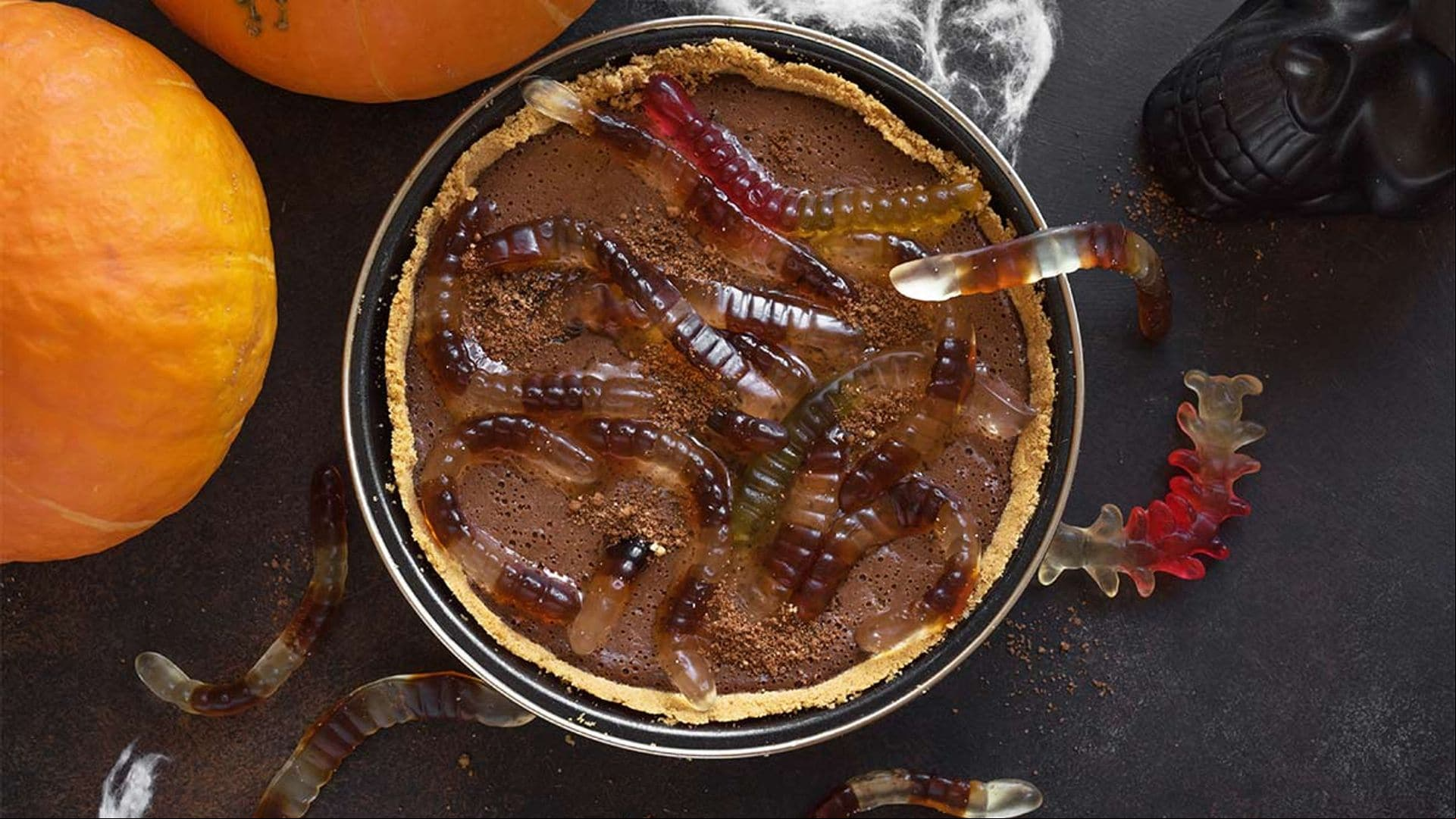 Tarta de queso y chocolate para Halloween