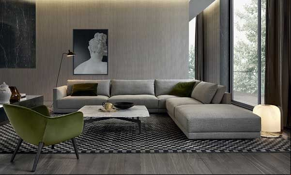 Una pieza impresionante por sus dimensiones, capaz, sin embargo, de resultar elegante y refinado. De Poliform (poliform.it).
