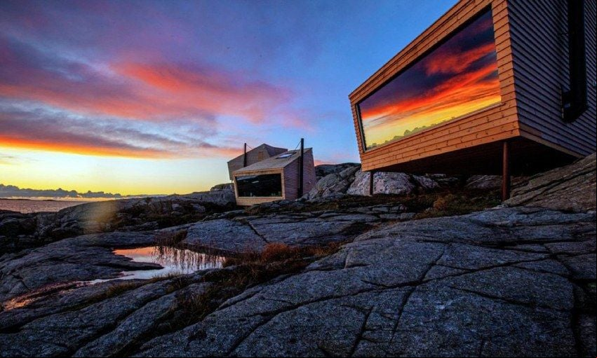 cabanas flokehyttene en el mar del norte noruega