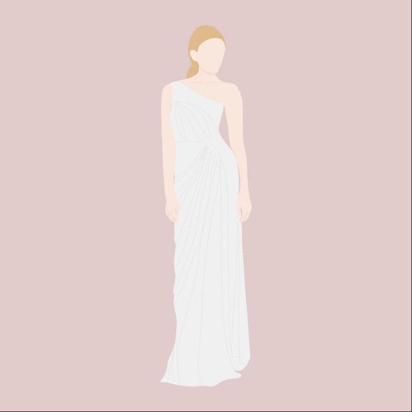 vestido novia falda drapeada