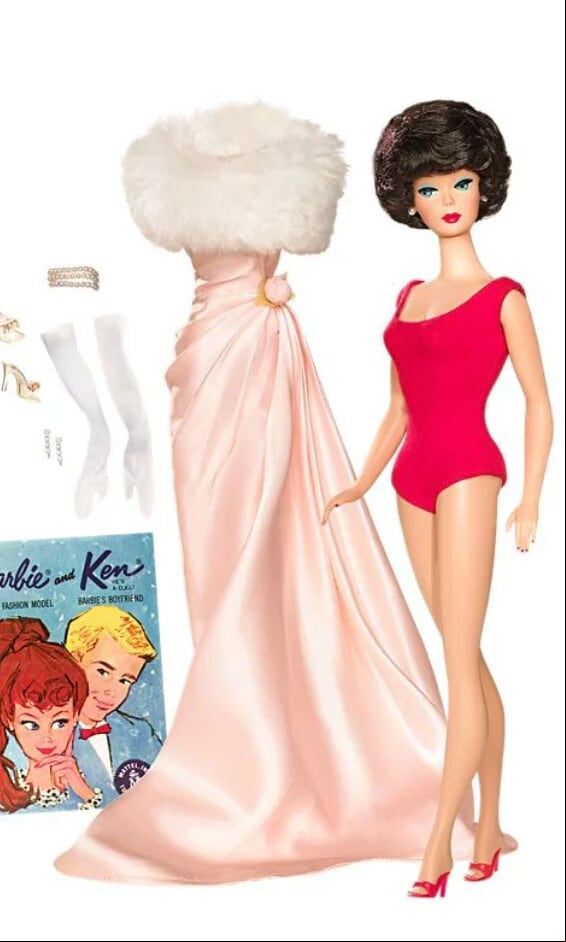brunette bubble cut barbie 1962 