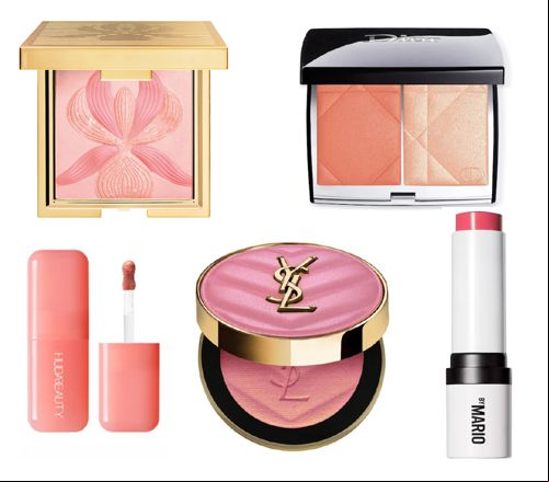 De izquierda a derecha: L'Orchidée Rose en el tono Rose, de Sisley (104,50 euros); Rouge Blush Colour & Glow en el tono 457 Diorette, de Dior (60 euros); Blush Filter en el tono Cotton Candy, de Huda Beauty (28,99 euros); Make Me Blush en el tono Restless Rosé, de YSL Beauty (55 euros), y Soft Pop Blush Stick en el tono Watermelon, de Makeup by Mario (35,99 euros). 