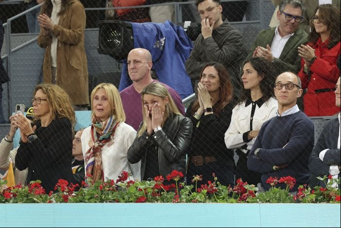 La familia de Rafa Nadal en su despedida del Mutua Madrid Open