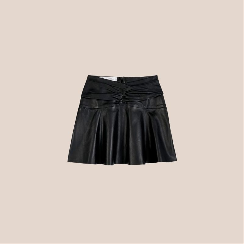 zara falda cuero