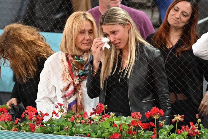 Ana María Parera y Maribel Nadal en  la despedida de Nadal del Mutua Madrid Open