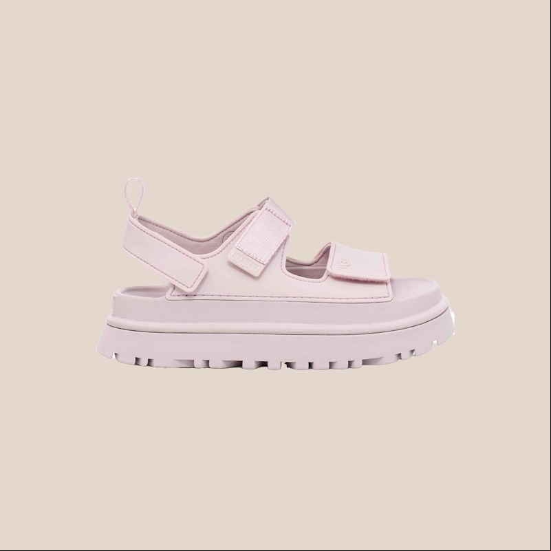 sandalias de goma rosa pastel