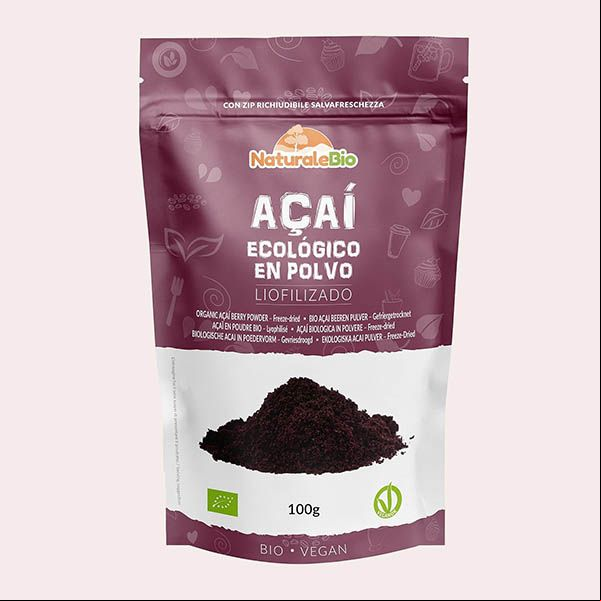Bayas de Acai Orgánico en Polvo NaturaleBio