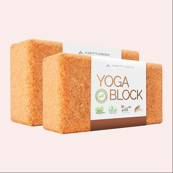 Juego de 2 Bloques de Yoga de Corcho 100% Natural