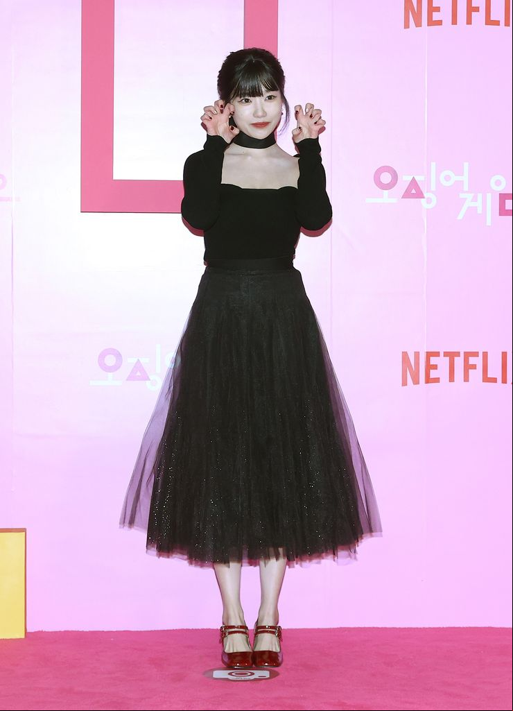 Jo Yu-ri en la premiere de la segunda temporada de 'El juego del calamar'