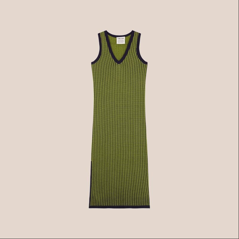 vestido verde pistacho estampado
