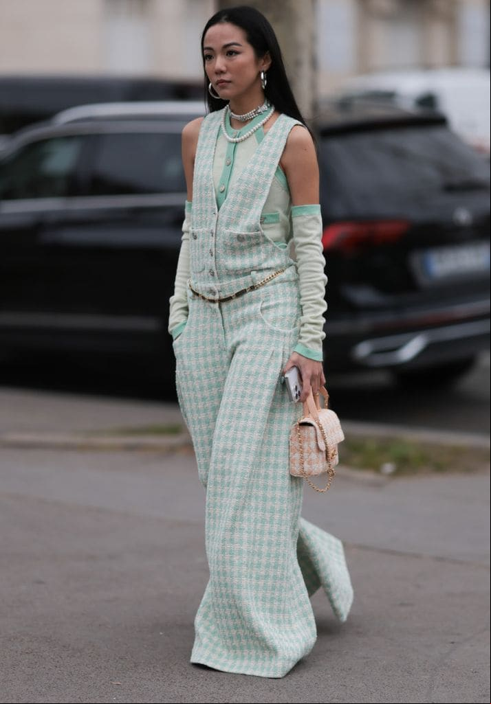 chaleco tweed look