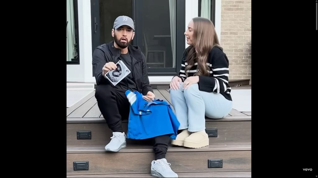 Eminem en el momento en que se enteró que su hija Hailie Jade estaba esperando a su primer bebé 