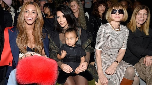 North hung out in the front row of her dad's first fashion show for Adidas Originals with mom Kim, family friend Beyonce, and Vogue's Anna Wintour.
Photo: Getty Images