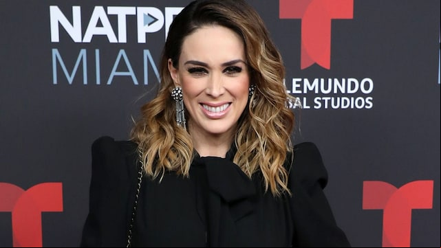 Jacqueline Bracamontes arrives at Telemundo Global Studios Celebration during NATPE Miami 2019