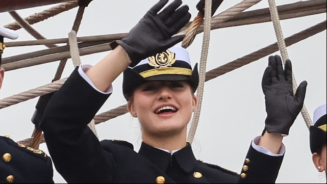 Princess Leonor continues her naval training aboard the Juan Sebastián de Elcano, arriving in Lima, Peru, the fourth stop on the ship’s international voyage.