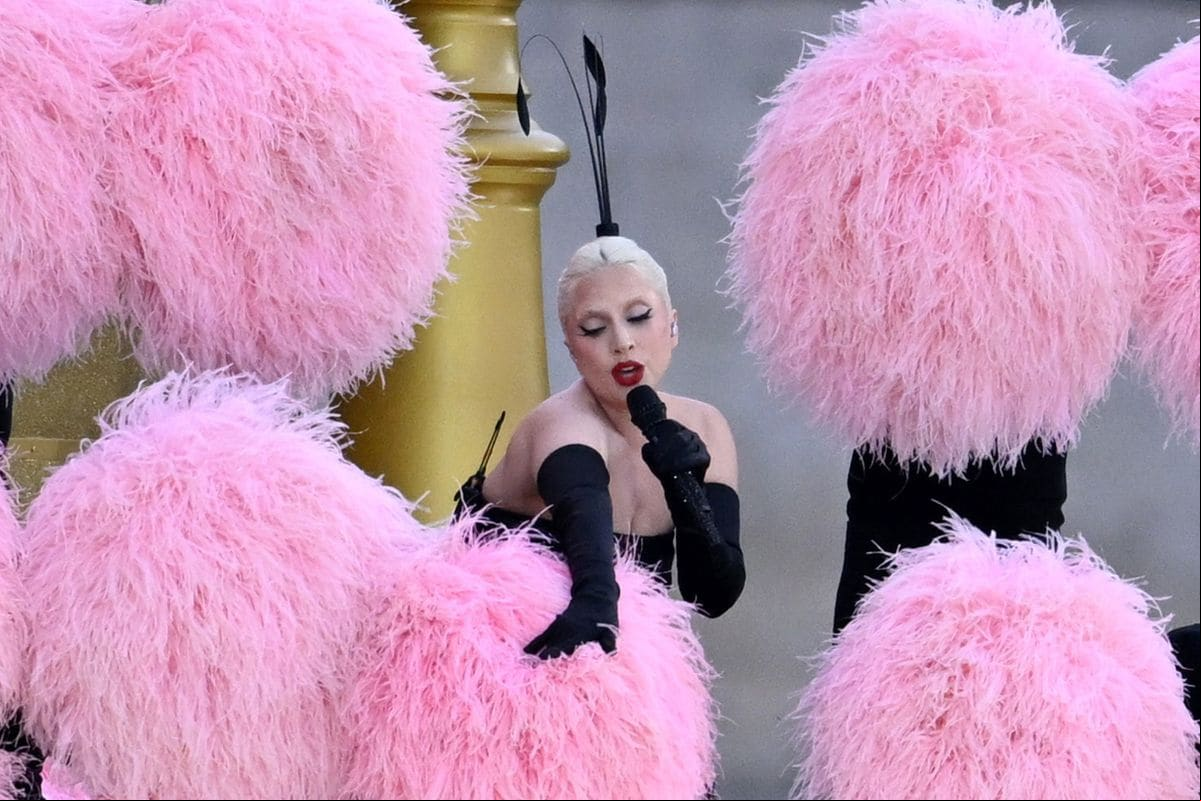 Olympia, Paris 2024, singer Lady Gaga performs before the opening ceremony of the Summer Olympics. 