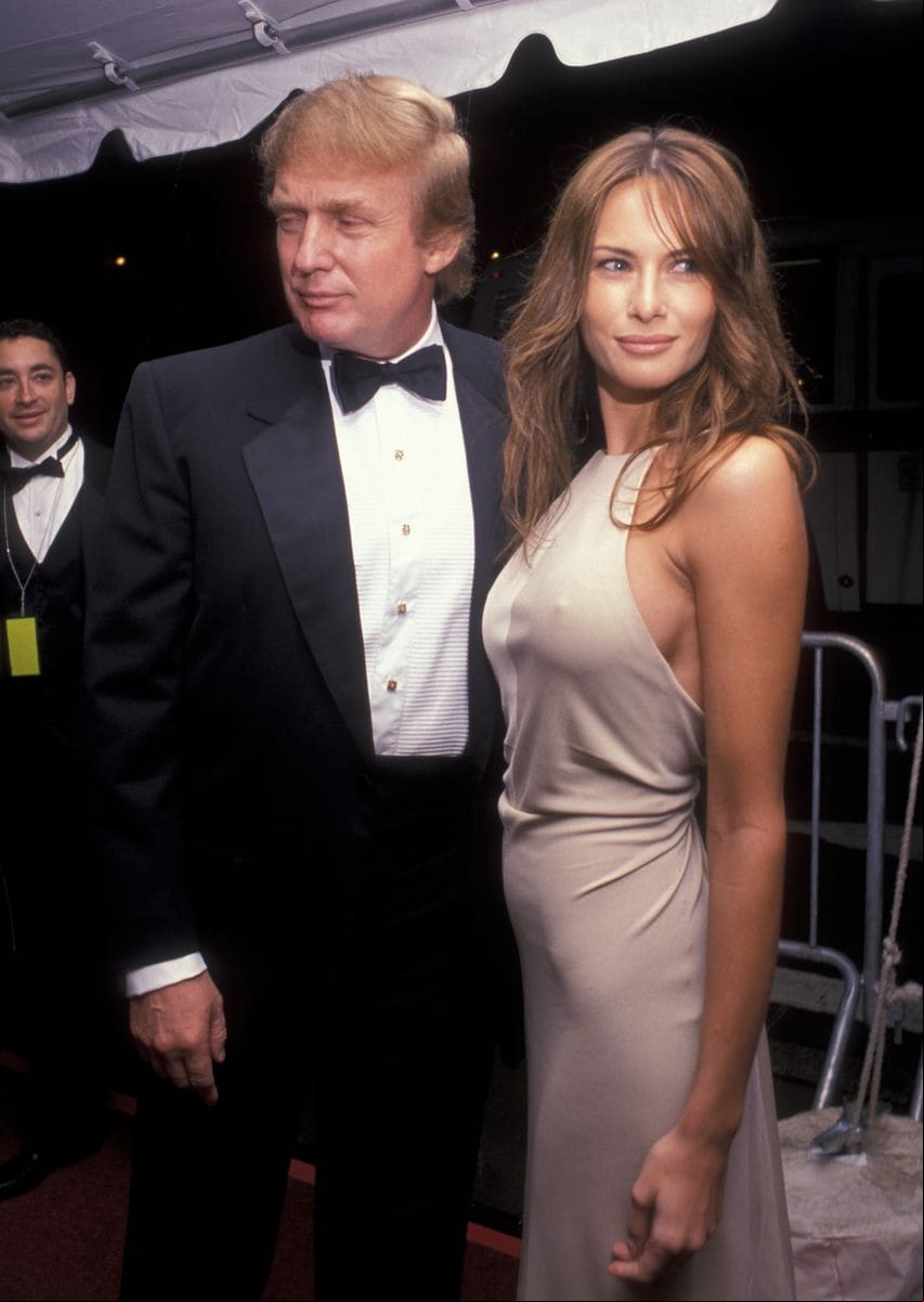  Donald Trump and Melania Knauss attend Radio City Music Hall Restoration Grand Opening on October 4, 1999 in New York City. 
