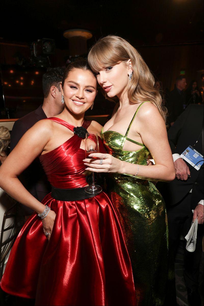 Selena Gomez and Taylor Swift at the 81st Annual Golden Globe Awards.