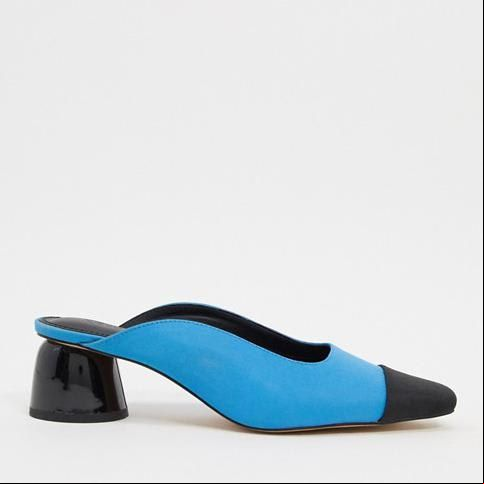Slaide block heeled mules by Asos
